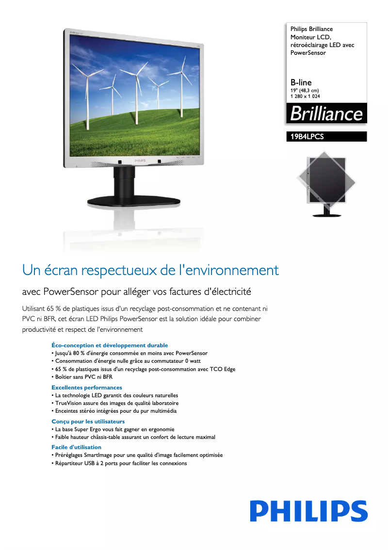 Image de la première page du manuel de l'appareil Brilliance 19B4LPCS