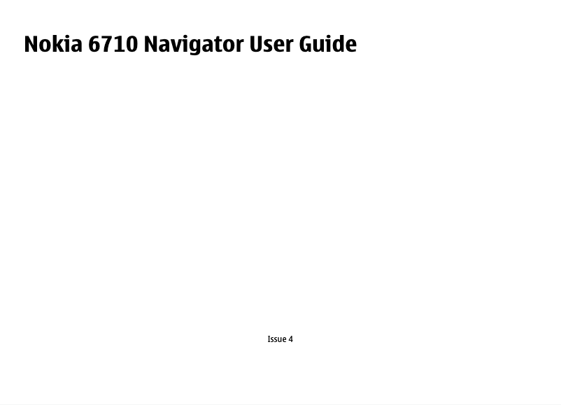 Page n°1 - Manuel utilisateur Nokia 6710