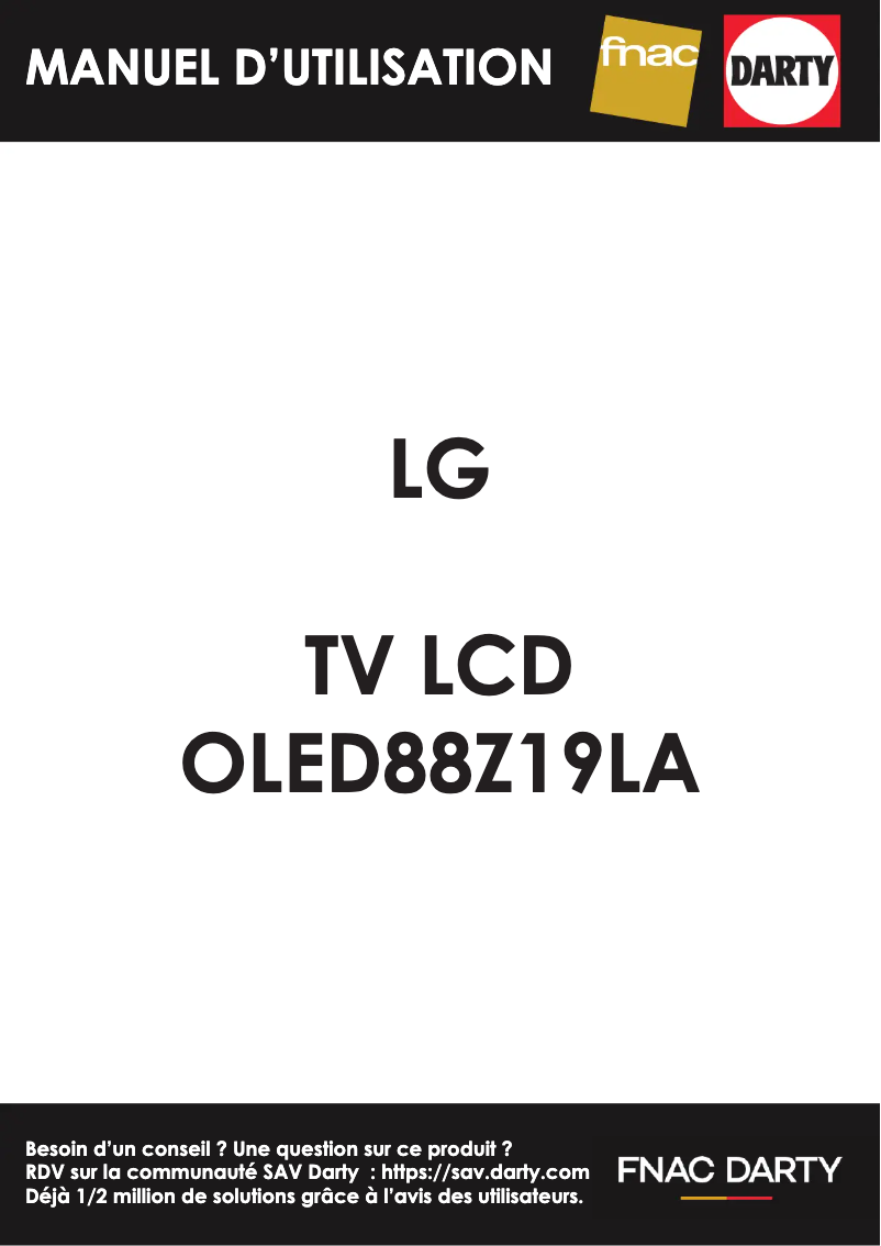 Page 1 de la notice Manuel utilisateur LG OLED88Z19LA