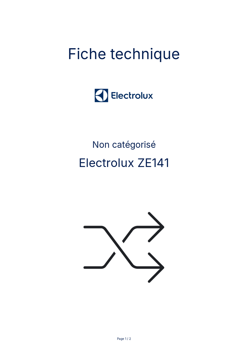 Page n°1 - Fiche technique Electrolux ZE141