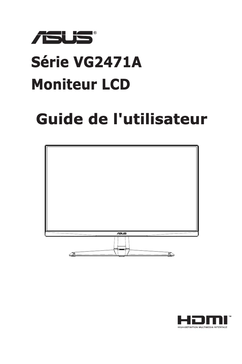 Page n°1 - Manuel utilisateur Asus TUF Gaming VG247Q1A