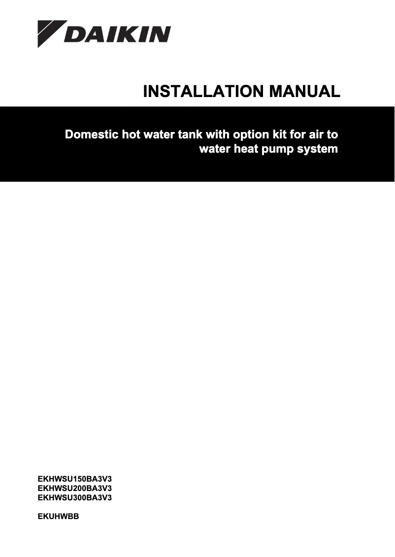 Page 1 de la notice Manuel utilisateur Daikin EKHWSU150BA3V3