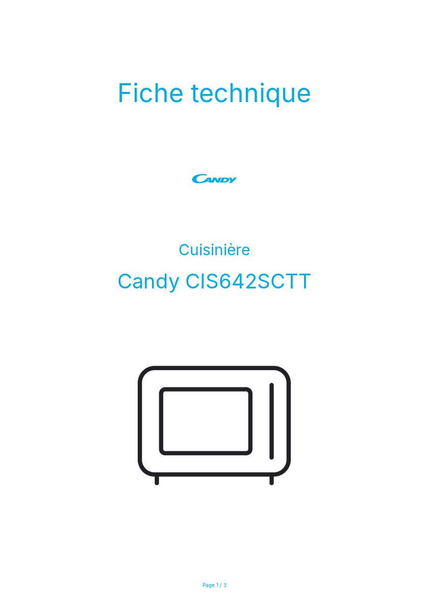 Image de la première page du manuel de l'appareil CIS642SCTT