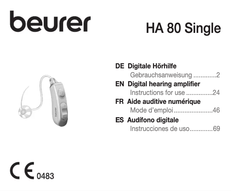Image de la première page du manuel de l'appareil HA 70