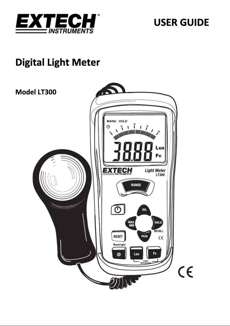 Page 1 de la notice Manuel utilisateur Extech LT300