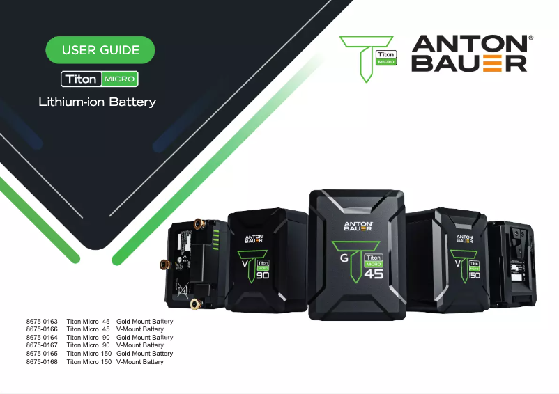 Página 1 del manual Manual de usuario Anton/Bauer Titon Micro 150