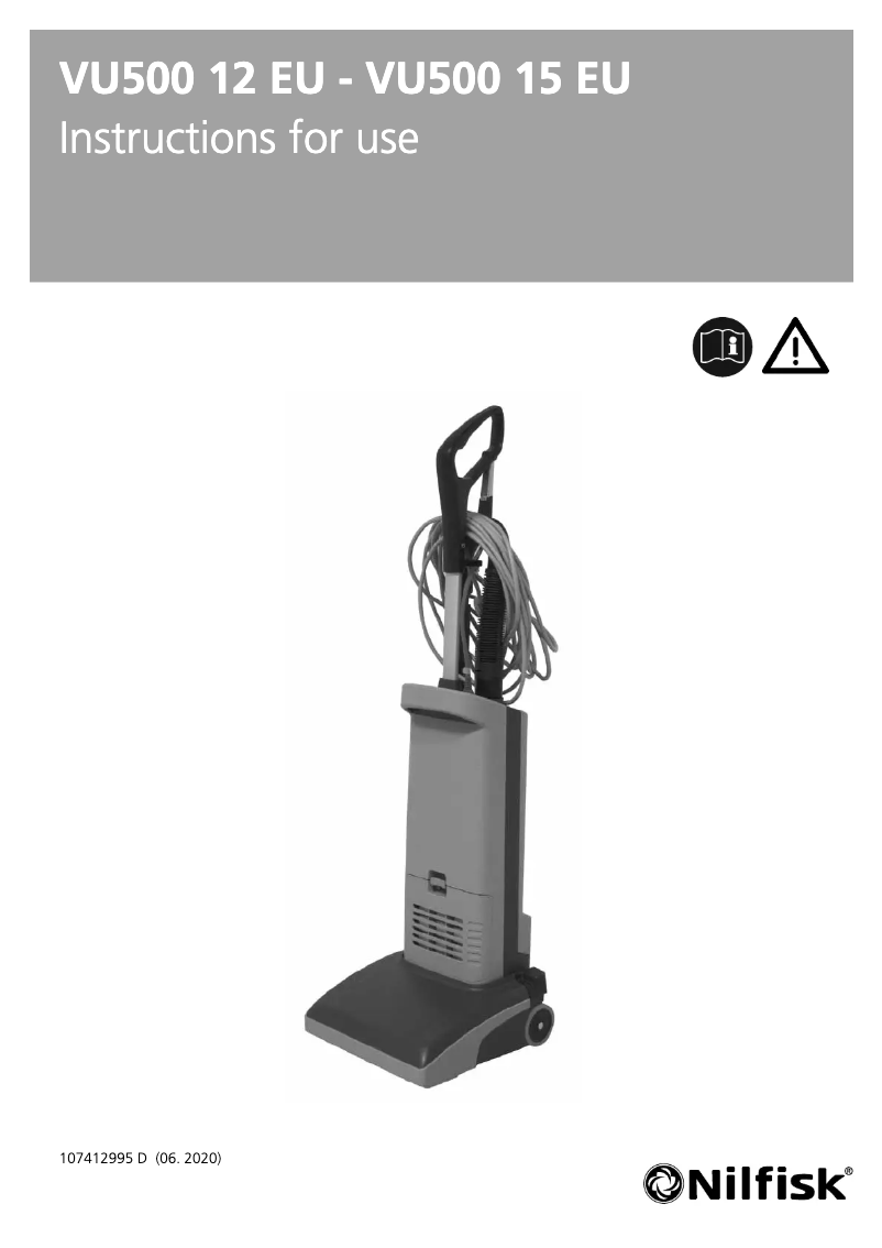 Image de la première page du manuel de l'appareil VU500