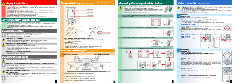 Page 1 de la notice Guide d'installation Bosch WAS20420EE