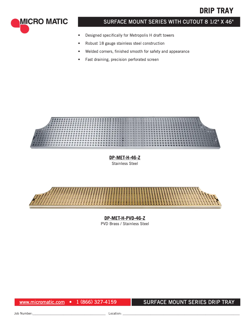 Page 1 de la notice Manuel utilisateur Micro Matic DP-MET-H-46-Z