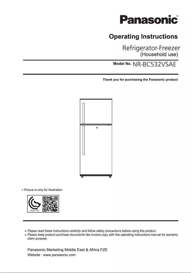Page 1 de la notice Manuel utilisateur Panasonic NR-BC532VS