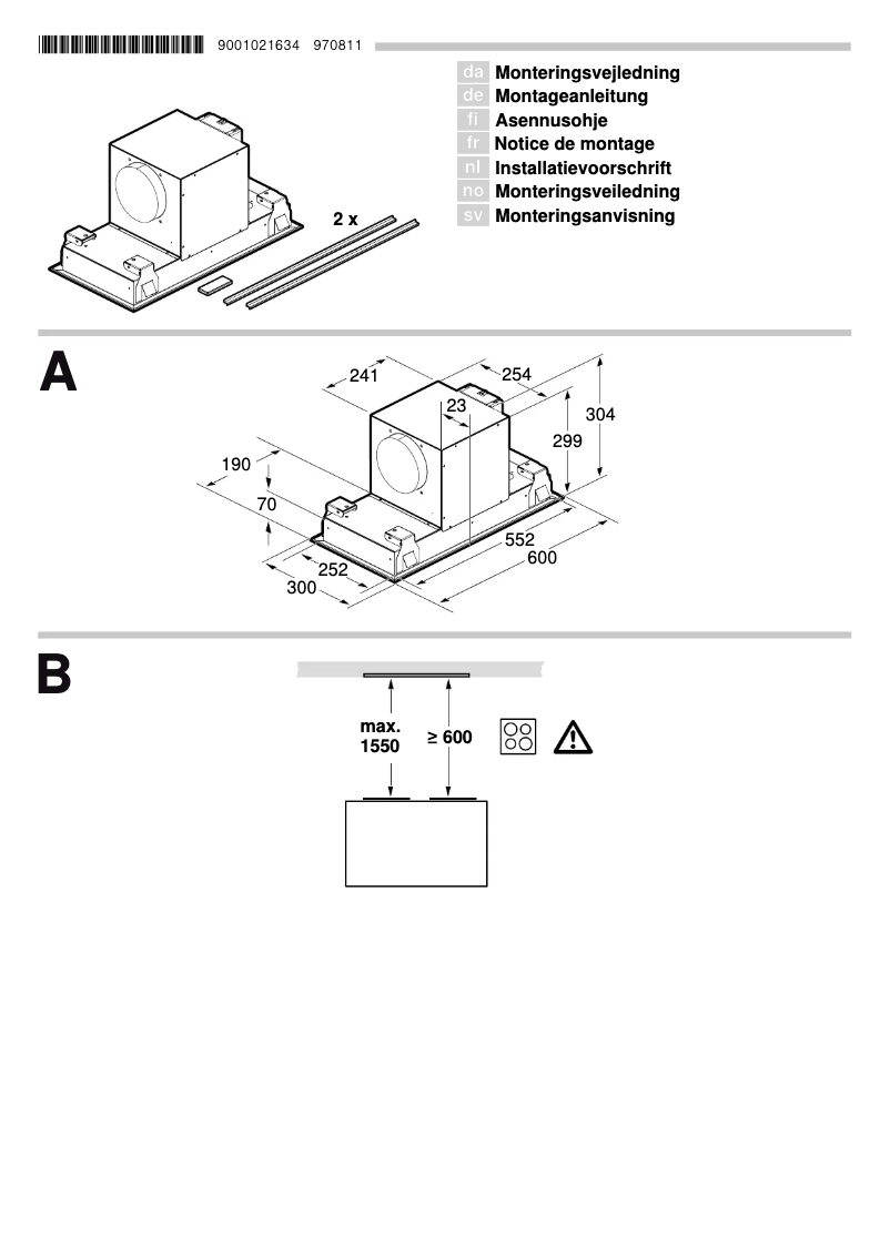 Page 1 de la notice Guide d'installation Neff I96CM57N0