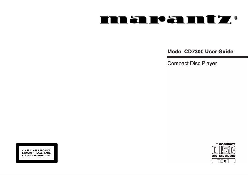Página 1 del manual Manual de usuario Marantz CD7300