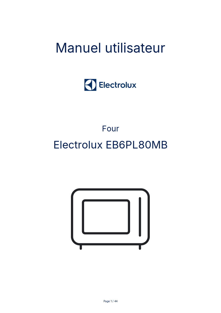 Image de la première page du manuel de l'appareil EB6PL80MB