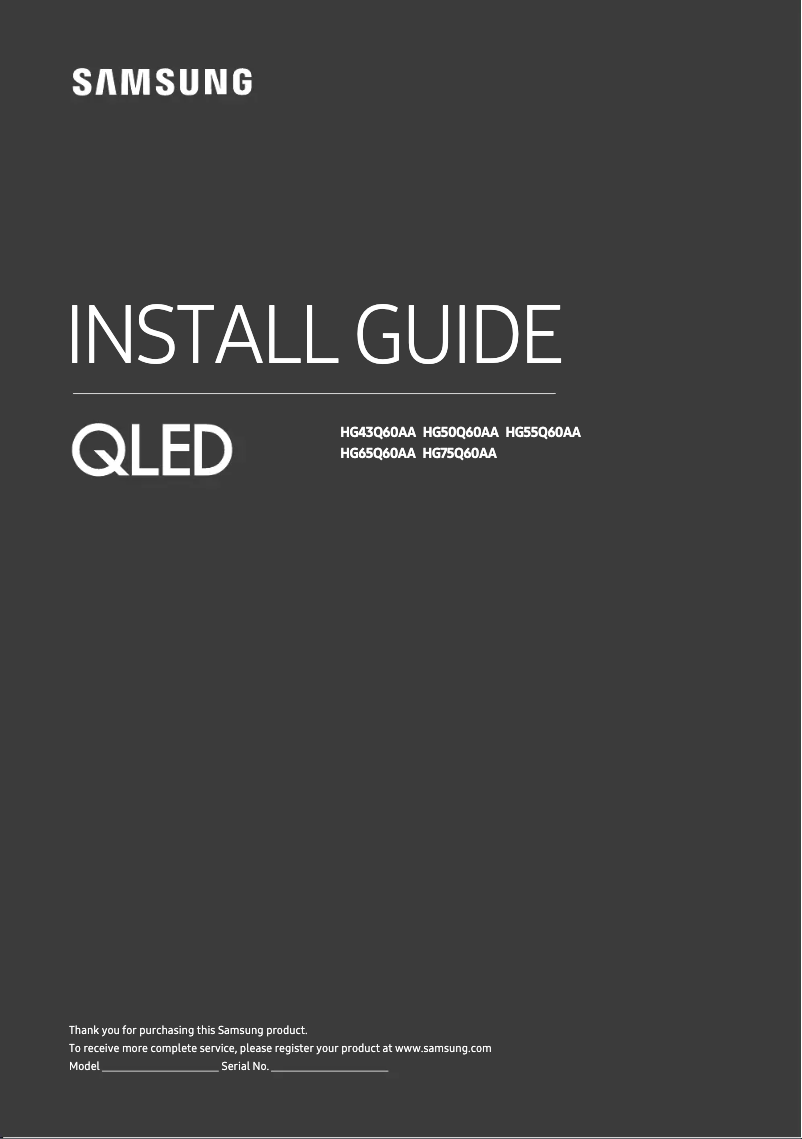 Página 1 del manual Manual de usuario Samsung HG55Q60AA