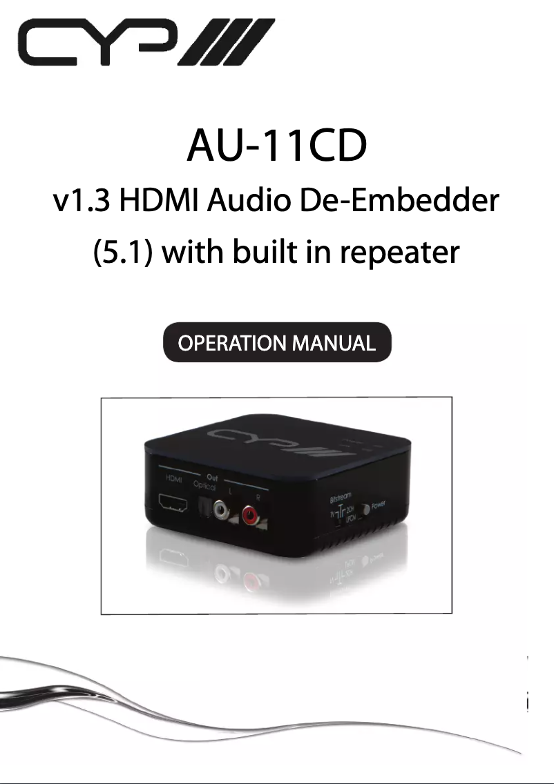 Page 1 de la notice Manuel utilisateur CYP AU-11CD