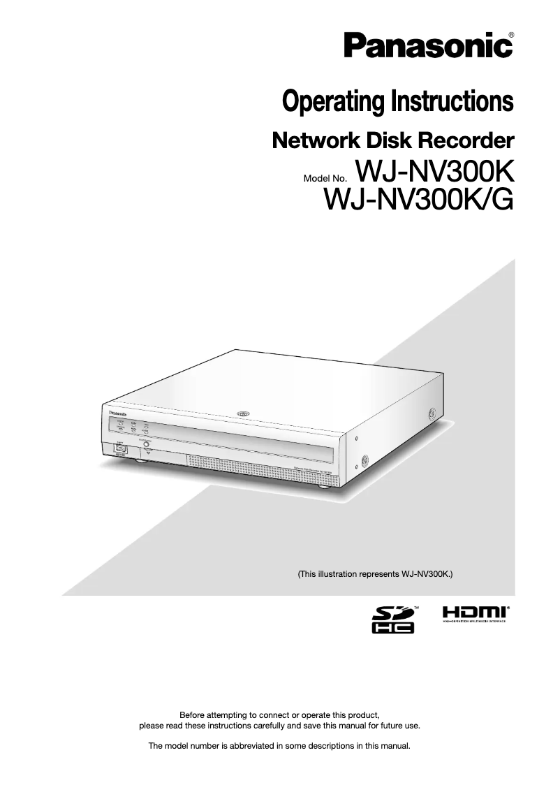 Page 1 de la notice Manuel utilisateur Panasonic WJ-NV300