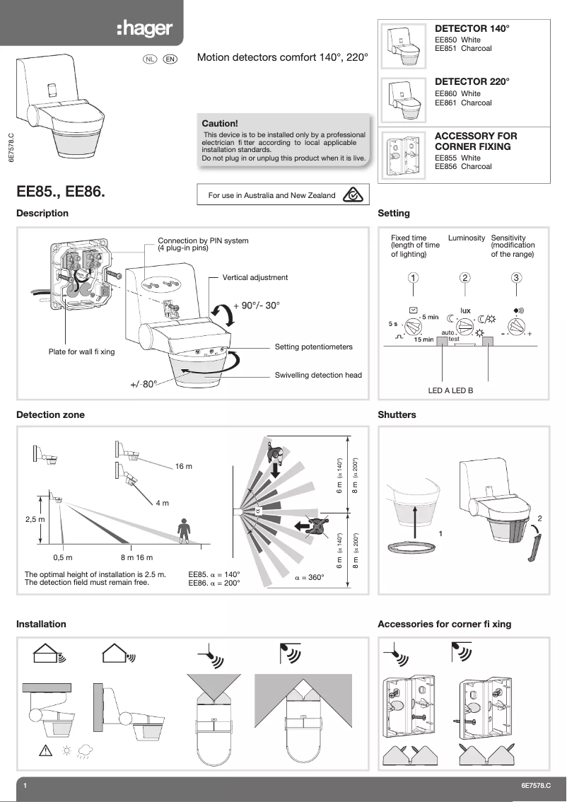 Image de la première page du manuel de l'appareil EE856