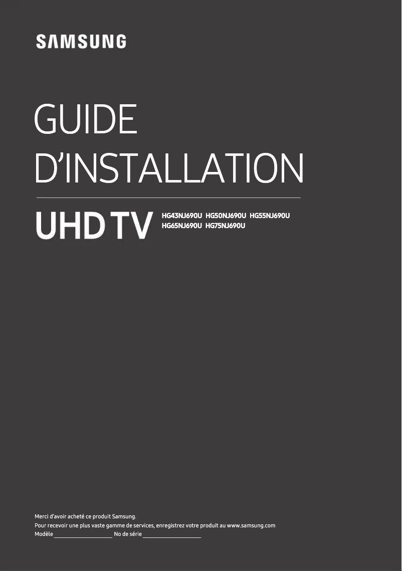 Page 1 de la notice Manuel utilisateur Samsung HG50NJ690UF
