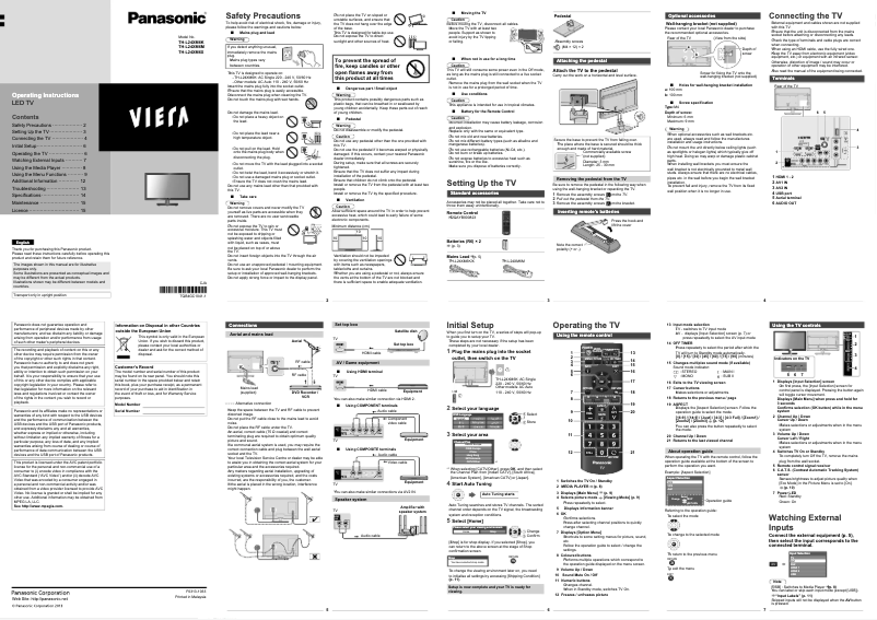 Page 1 de la notice Manuel utilisateur Panasonic TH-L24XM6M