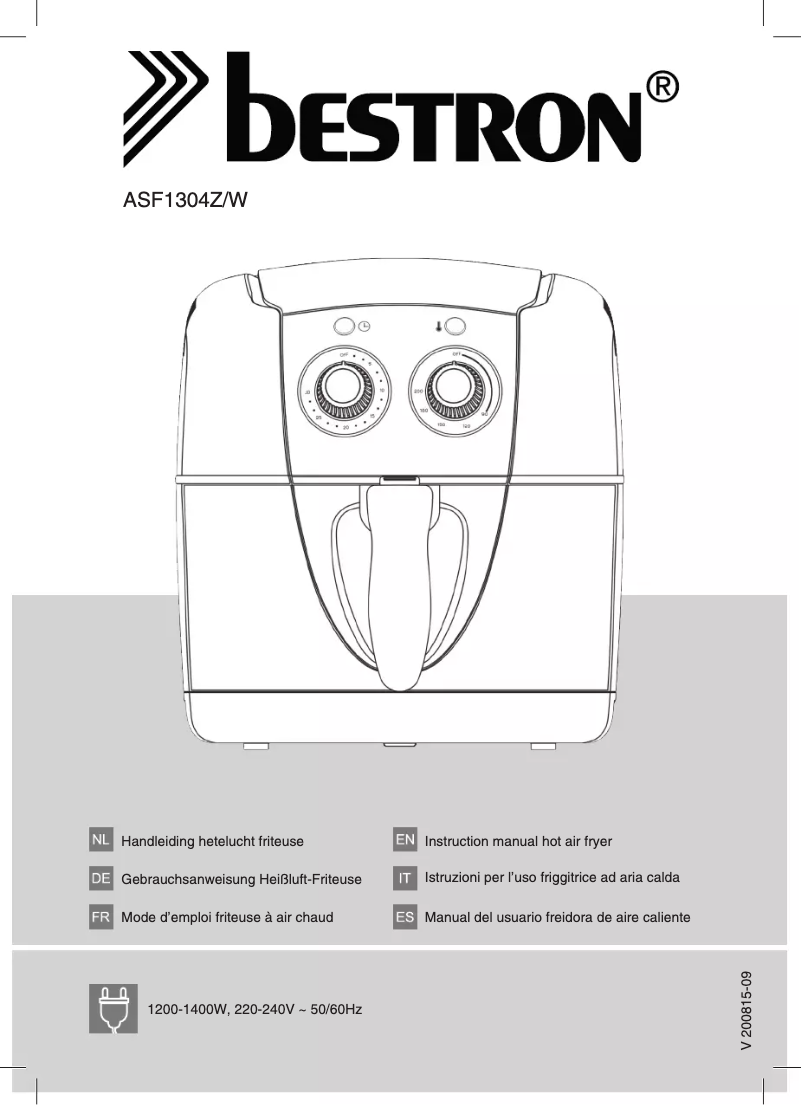 Page 1 de la notice Manuel utilisateur Bestron ASF1304