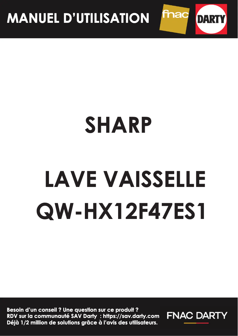Page 1 de la notice Manuel utilisateur Sharp QW-HX12F47ES1