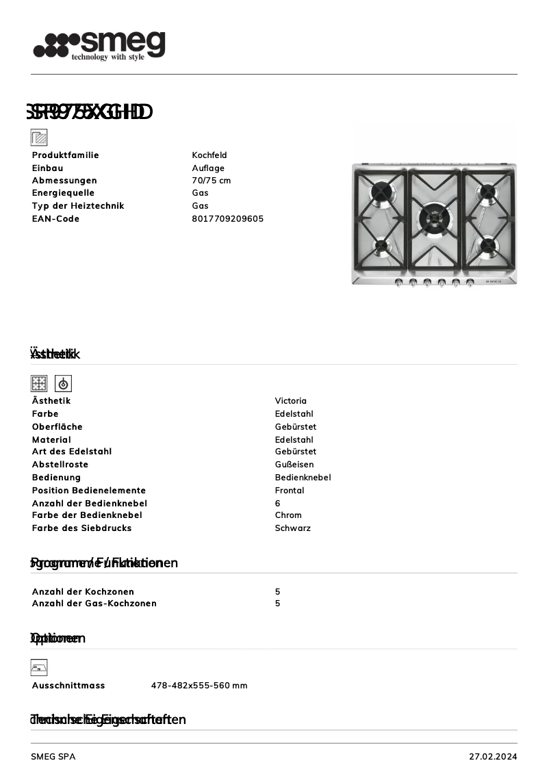 Page n°1 - Manuel utilisateur Smeg SR975XGHD