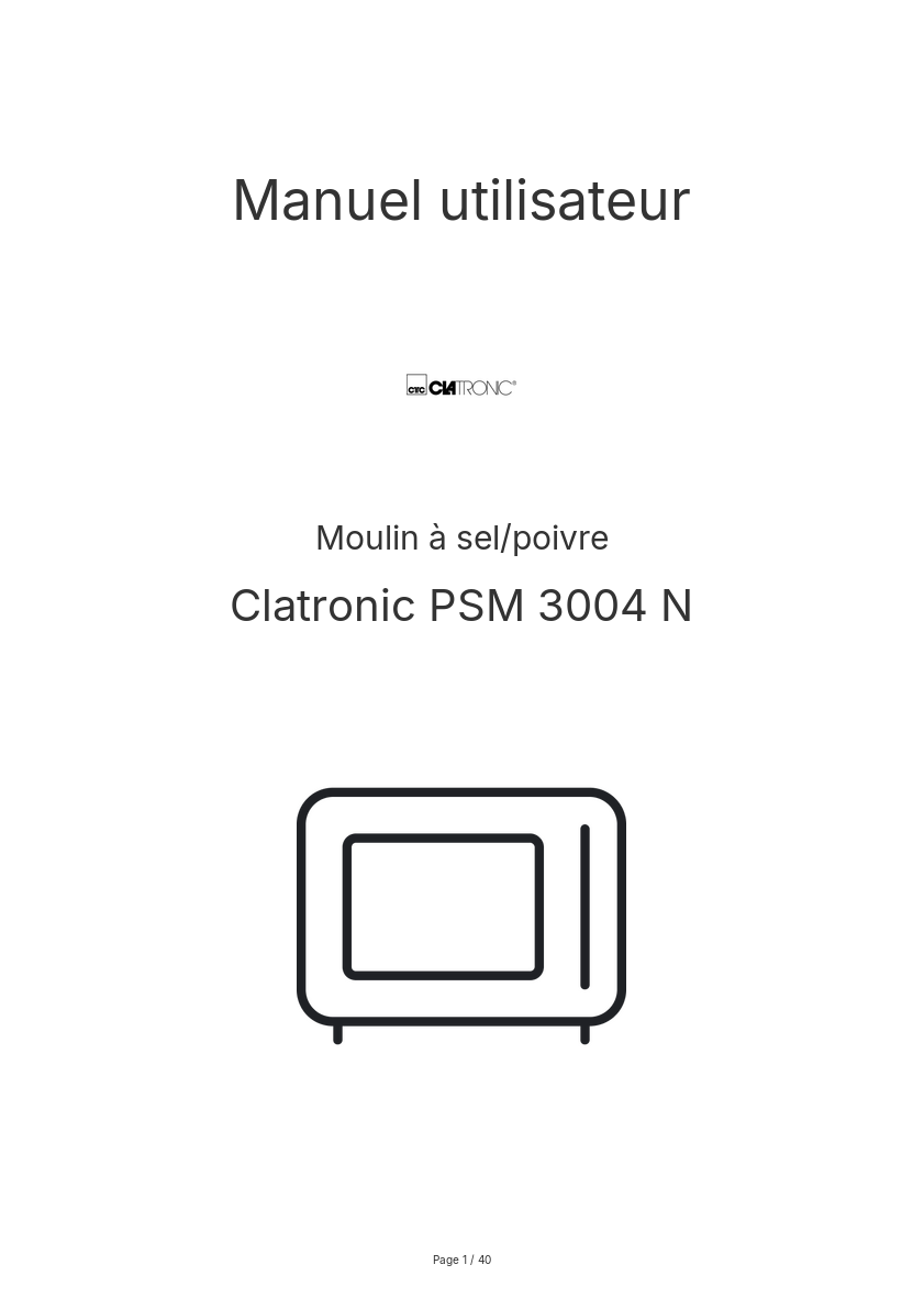 Image de la première page du manuel de l'appareil PSM 3004 N