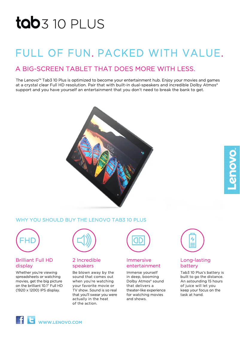 Imagen de la primera página del manual del dispositivo Tab 3 Plus