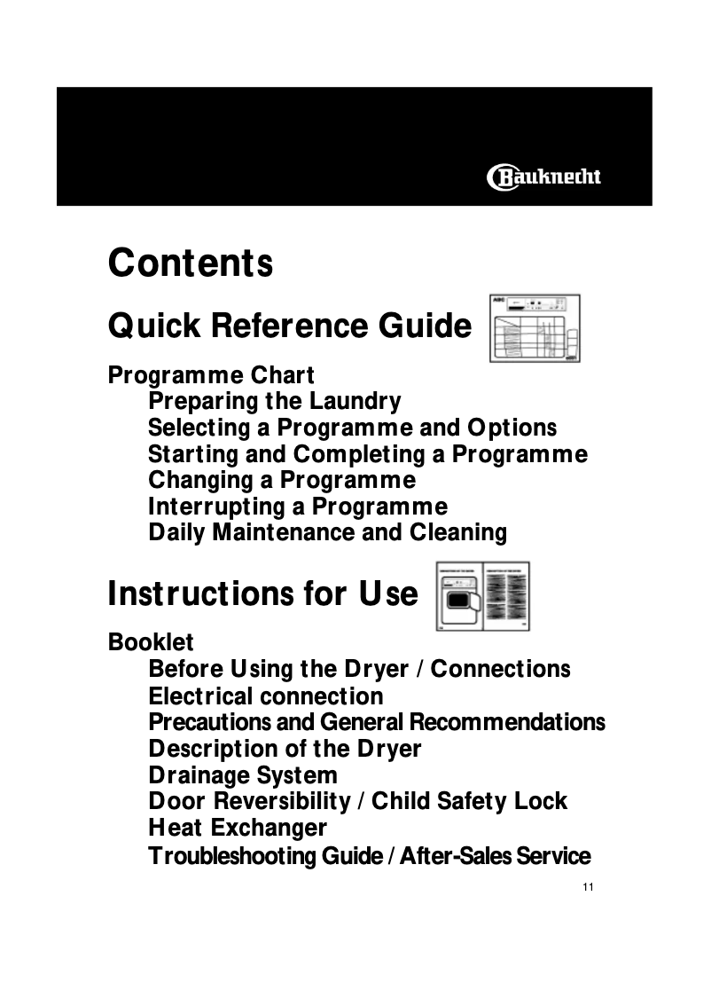 Page n°1 - Manuel utilisateur Bauknecht TRKD 6620/1