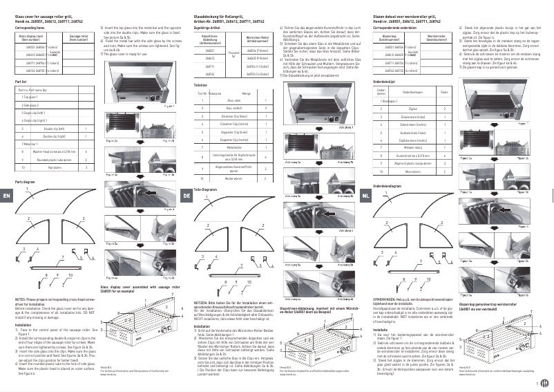 Page 1 de la notice Manuel utilisateur Hendi 268551