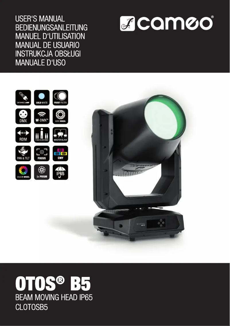 Page 1 de la notice Manuel utilisateur Cameo OTOS B5