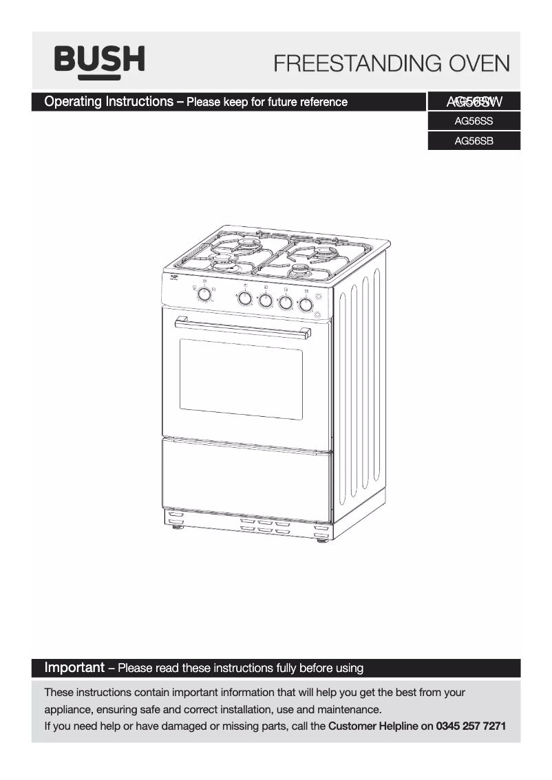 Imagen de la primera página del manual del dispositivo AG56SB