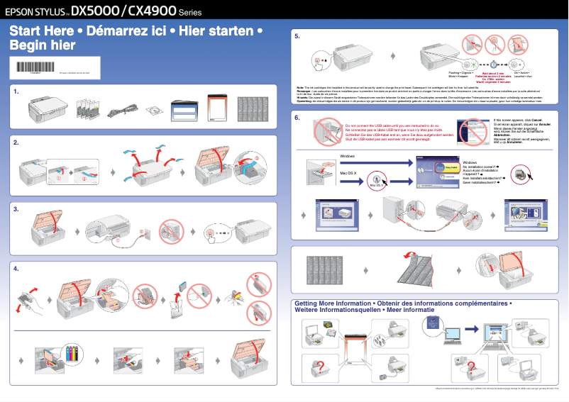 Page 1 de la notice Manuel utilisateur Epson Stylus CX4900