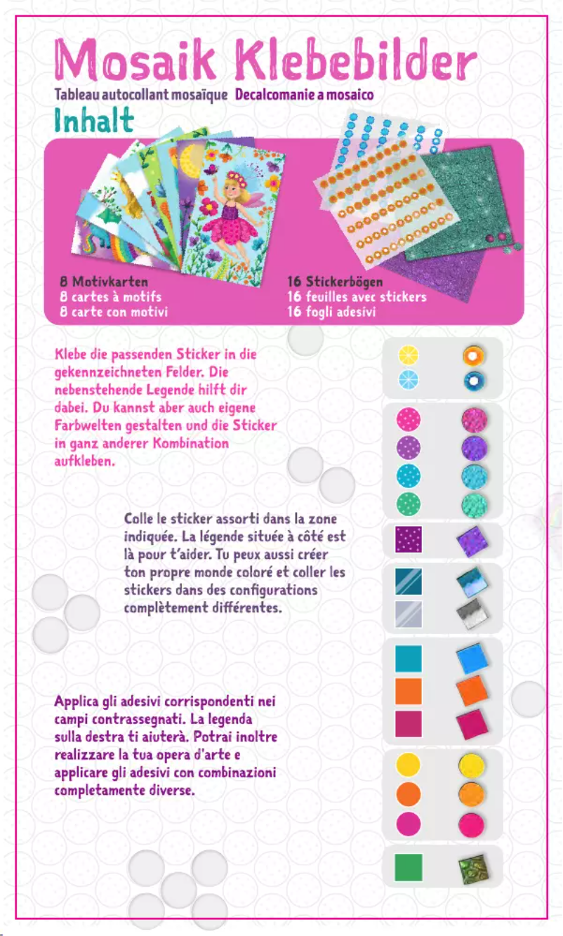 Page n°1 - Manuel utilisateur Schmidt Mosaik Klebebilder