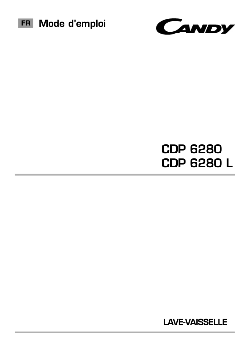 Page n°1 - Manuel utilisateur Candy CDP 6280-47