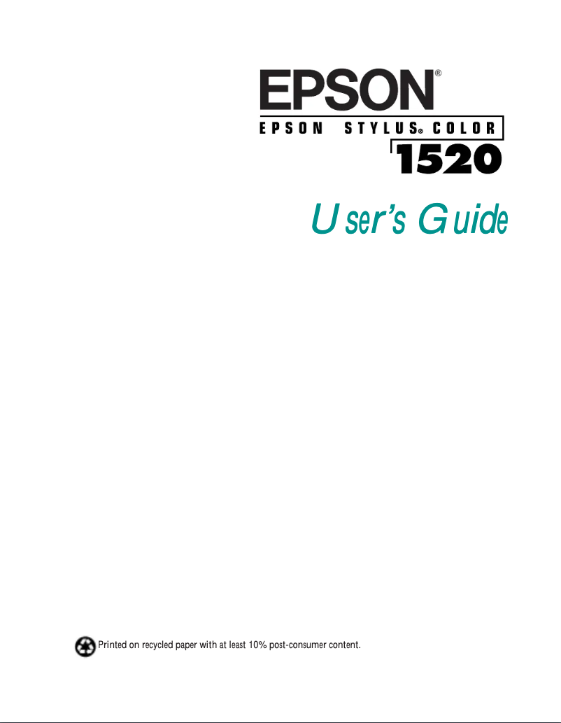 Page n°1 - Manuel utilisateur Epson Stylus Color 1520