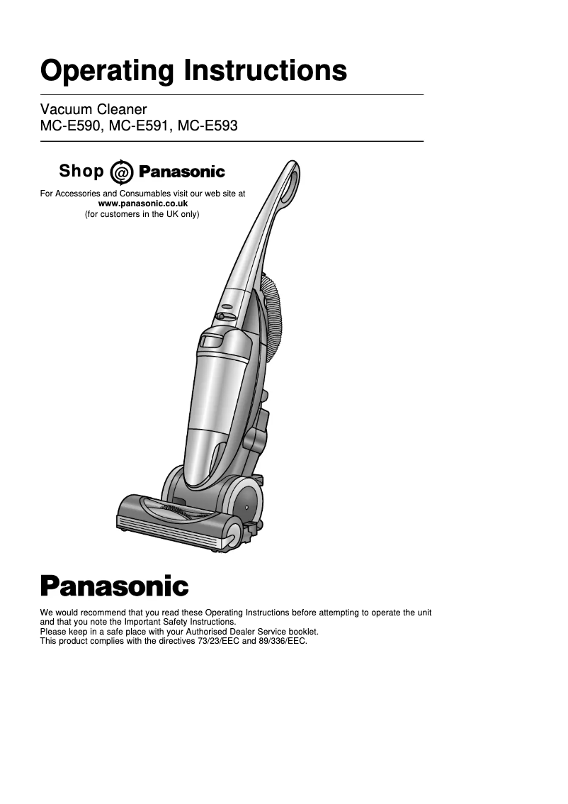 Image de la première page du manuel de l'appareil MC-E591