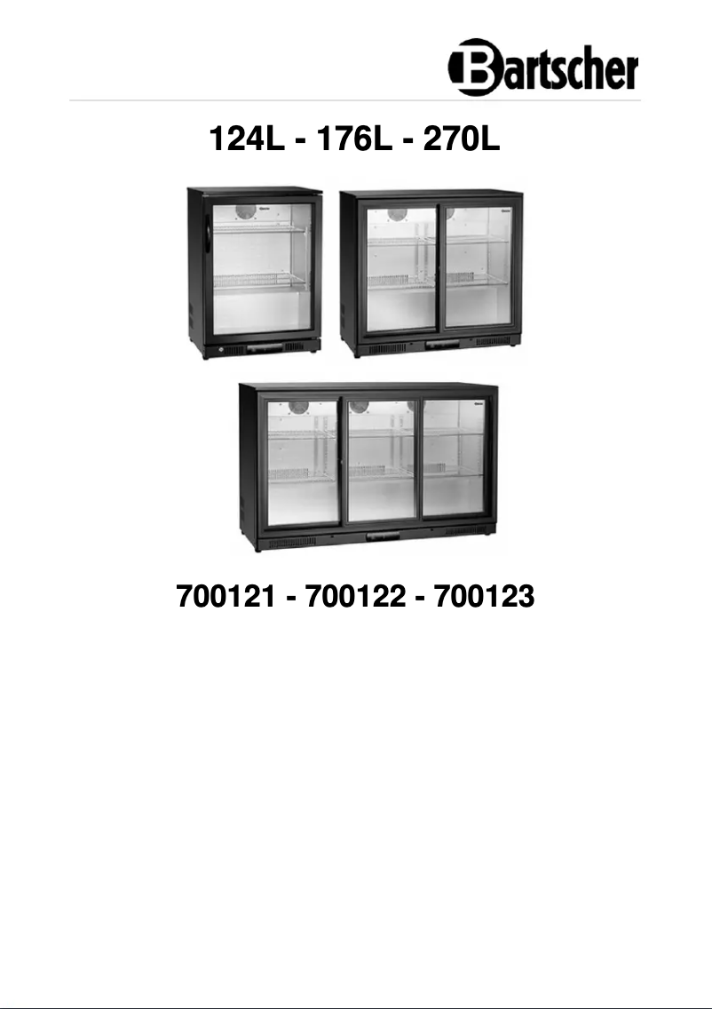 Page 1 de la notice Manuel utilisateur Bartscher 700122