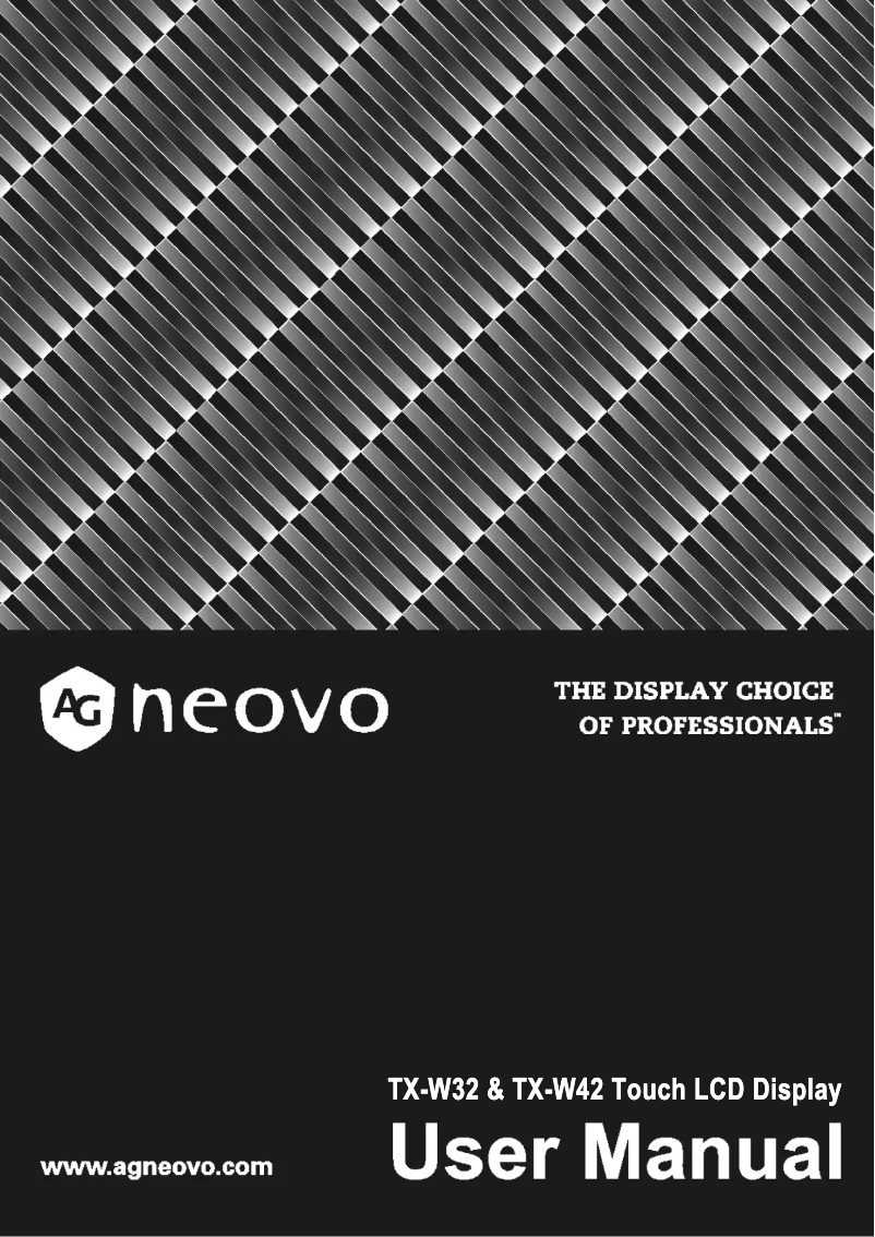 Page 1 de la notice Manuel utilisateur AG Neovo TX-W42