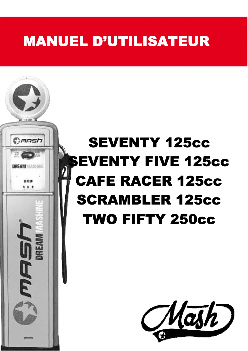 Image de la première page du manuel de l'appareil Two Fifty 250cc (2014)