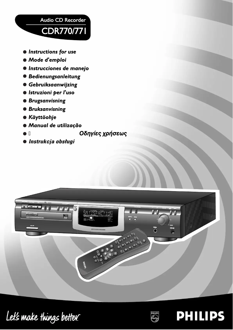 Page n°1 - Manuel utilisateur Philips CDR771