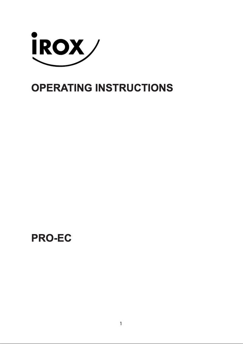 Image de la première page du manuel de l'appareil PRO-EC