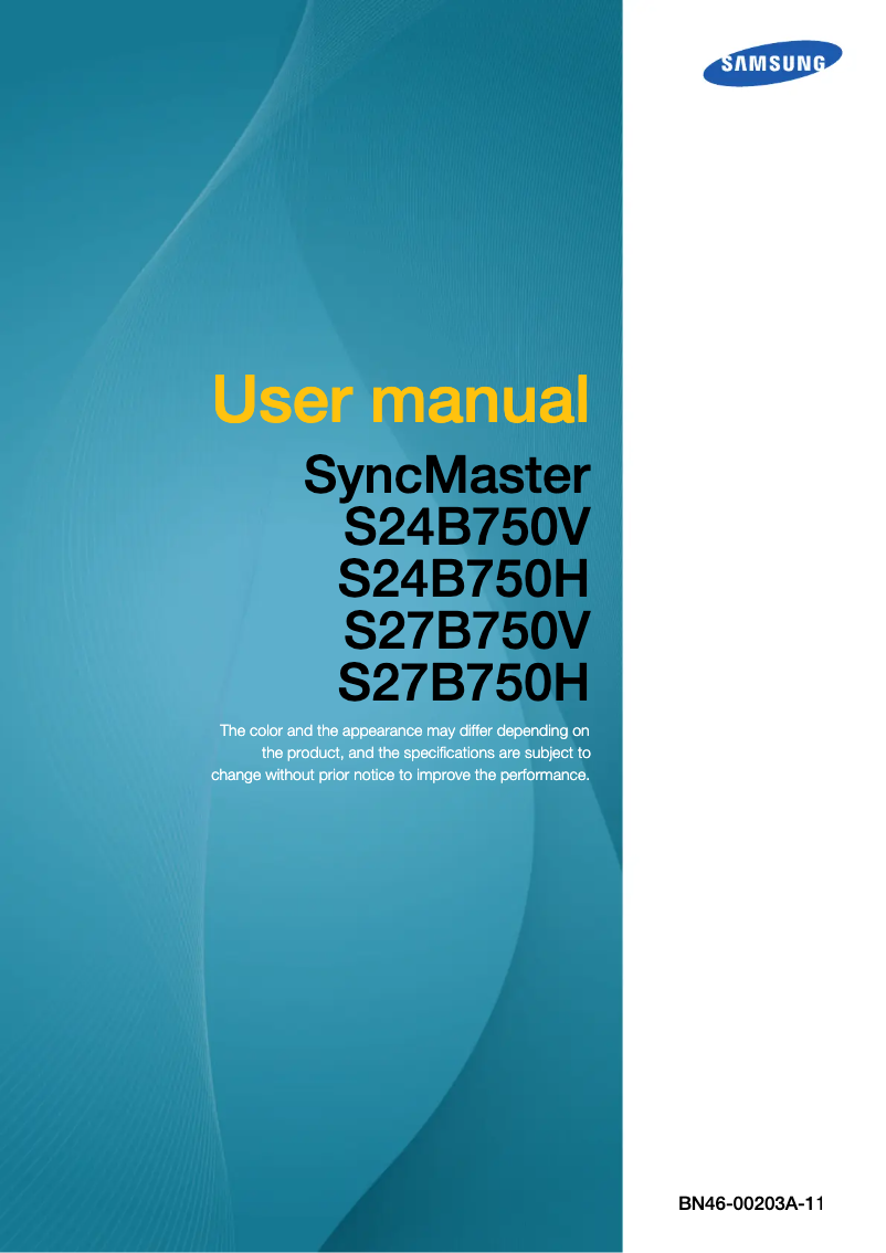 Page n°1 - Manuel utilisateur Samsung S27B750V
