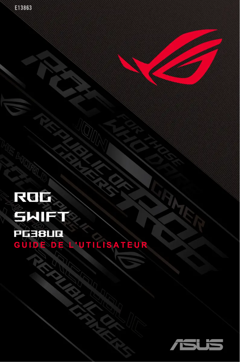 Image de la première page du manuel de l'appareil ROG Swift PG38UQ