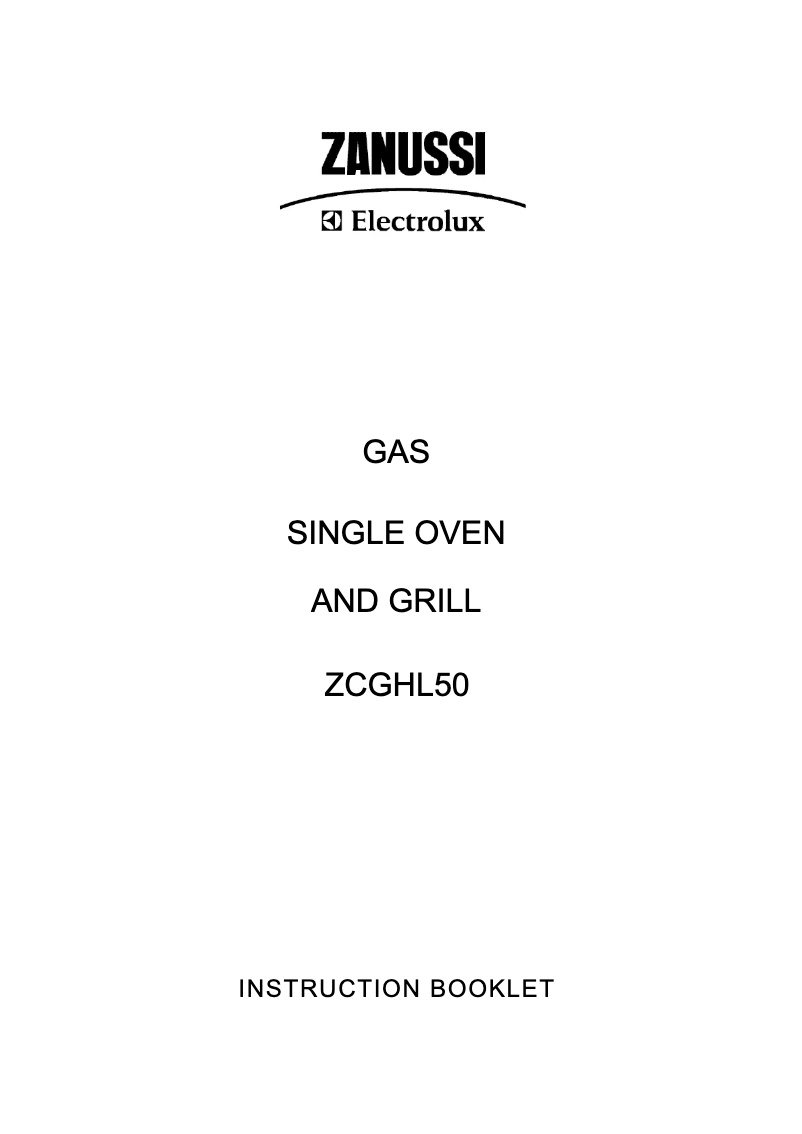 Page n°1 - Manuel utilisateur Zanussi-Electrolux ZCGHL50WN