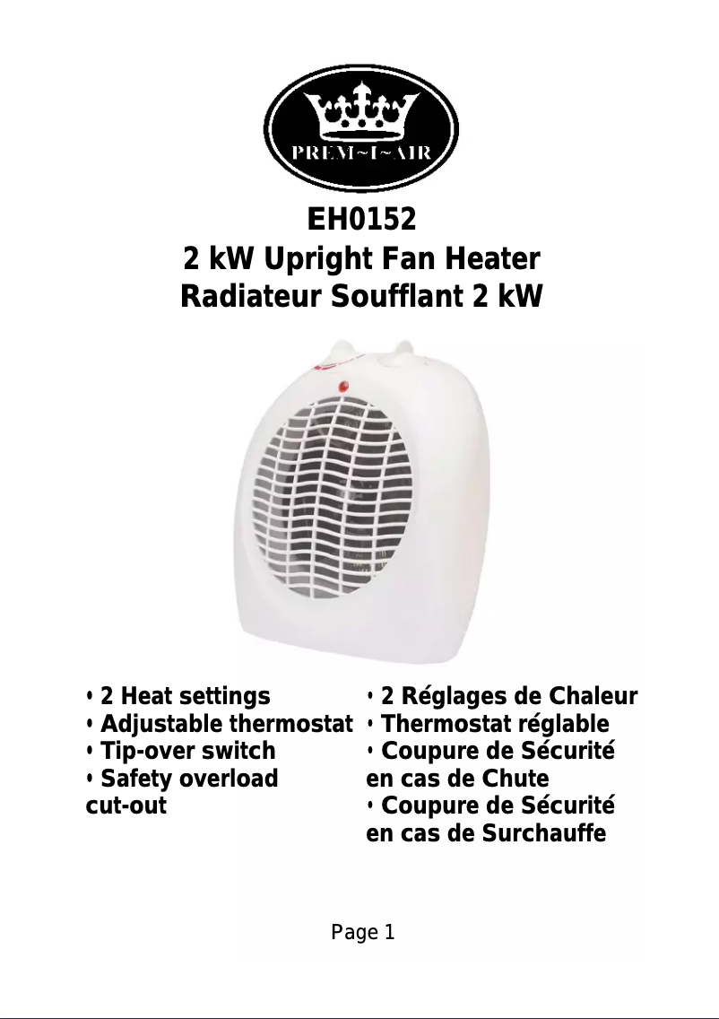 Image de la première page du manuel de l'appareil EH0152
