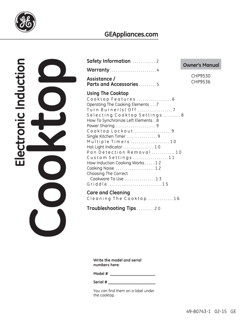 Image de la première page du manuel de l'appareil Café CHP9536SJSS