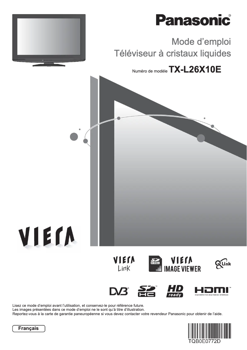 Page 1 de la notice Manuel utilisateur Panasonic Viera TX-L26X10E