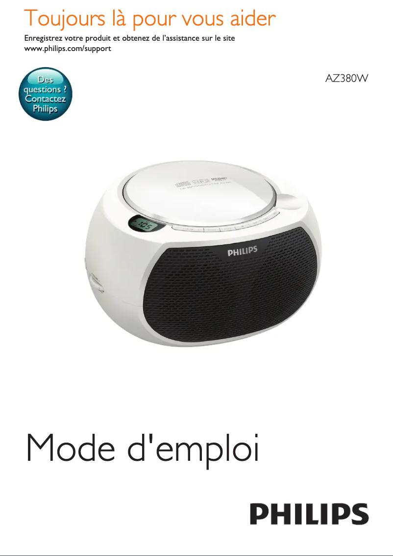 Page n°1 - Manuel utilisateur Philips AZ380W