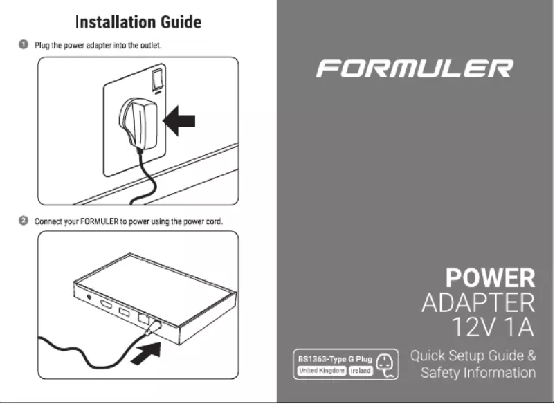 Page n°1 - Manuel utilisateur Formuler UK Power adapter